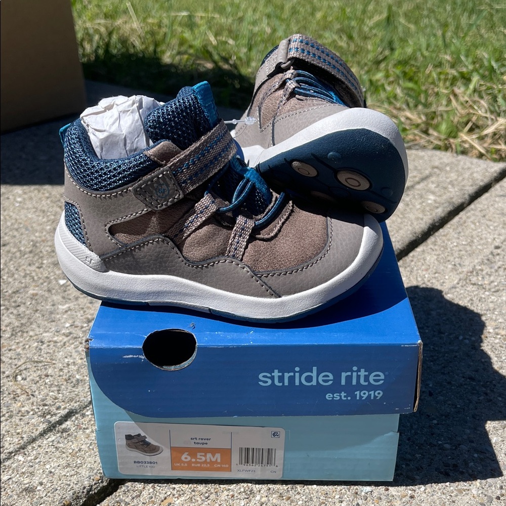 Stride Rite Kids' Navy and Gray High-Top Sneakers